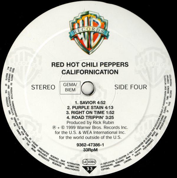 Red Hot Chili Peppers - Californication (093624738619)