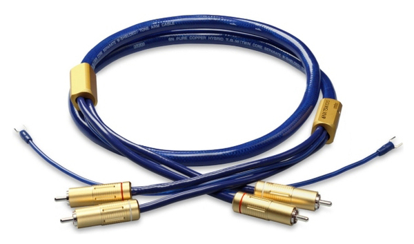 Ortofon 6NX-TSW 1010R 1,2m фонокабель 2RCA-2RCA (родий), с заземлением