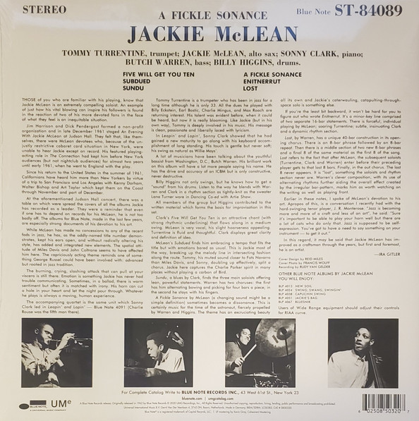 Jackie McLean - A Fickle Sonance [Blue Note 80] (0850320)