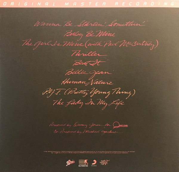 Michael Jackson - Thriller [Mobile Fidelity Sound Lab] (0821797104227)