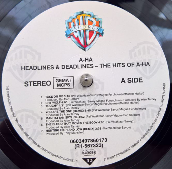 a-ha - Headlines And Deadlines - The Hits Of A-Ha (0603497860173)