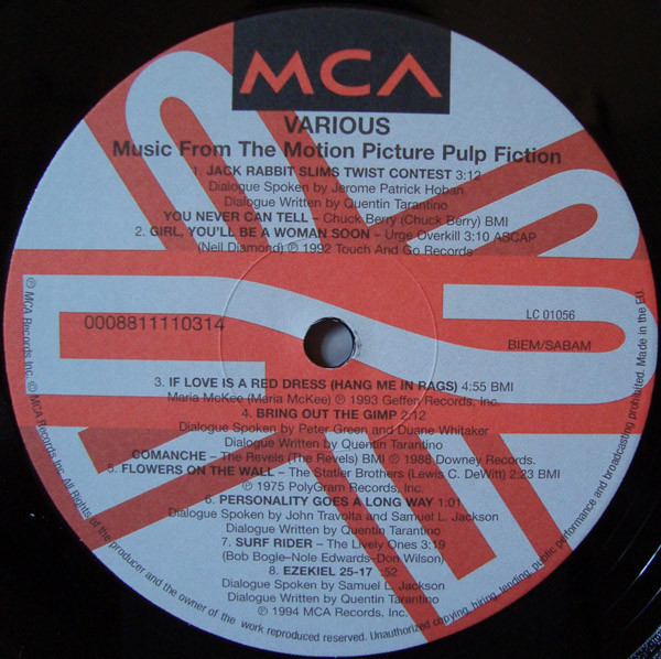 OST - Pulp Fiction [Original Motion Picture Soundtrack] (0008811110314)