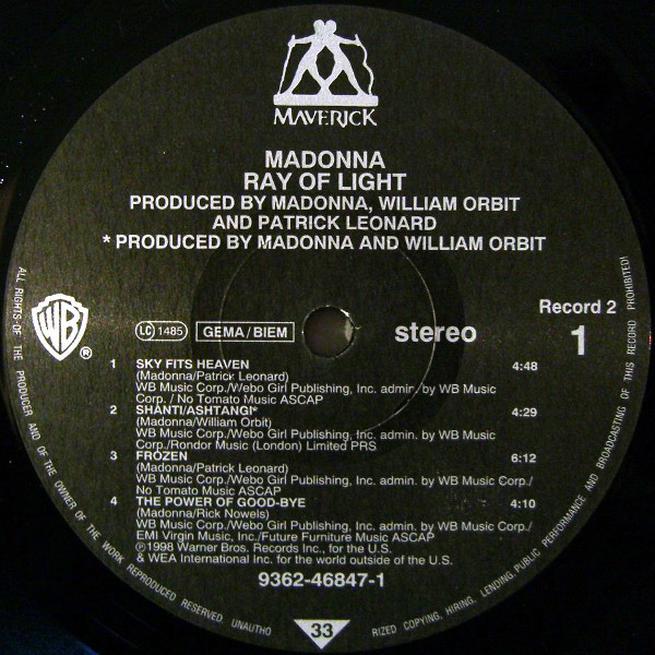 Madonna - Ray Of Light (9362-46847-1)