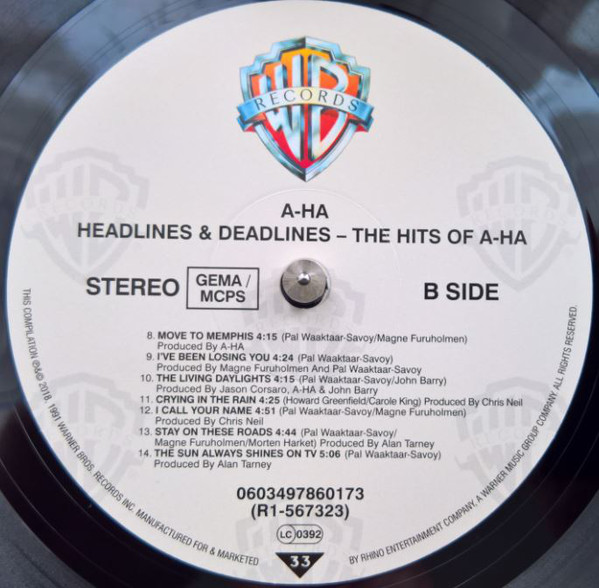 a-ha - Headlines And Deadlines - The Hits Of A-Ha (0603497860173)