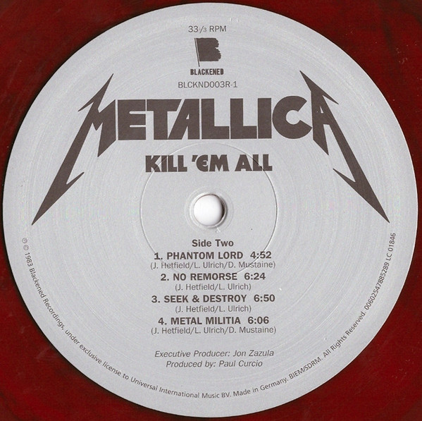 Metallica - Kill 'Em All [Red Black Marbled Vinyl] (00602547885289)